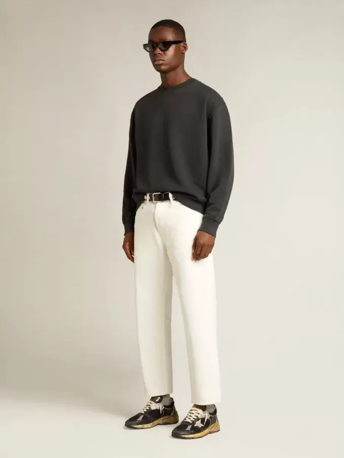 Sweatshirt i tvättad svart med omvänd logotyp på baksidan – Jersey Capsule Sweatshirt i tvättad svart med omvänd logotyp på baksidan – Jersey Capsule