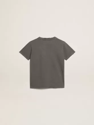 T-shirt för pojkar i grått med slitna detaljer