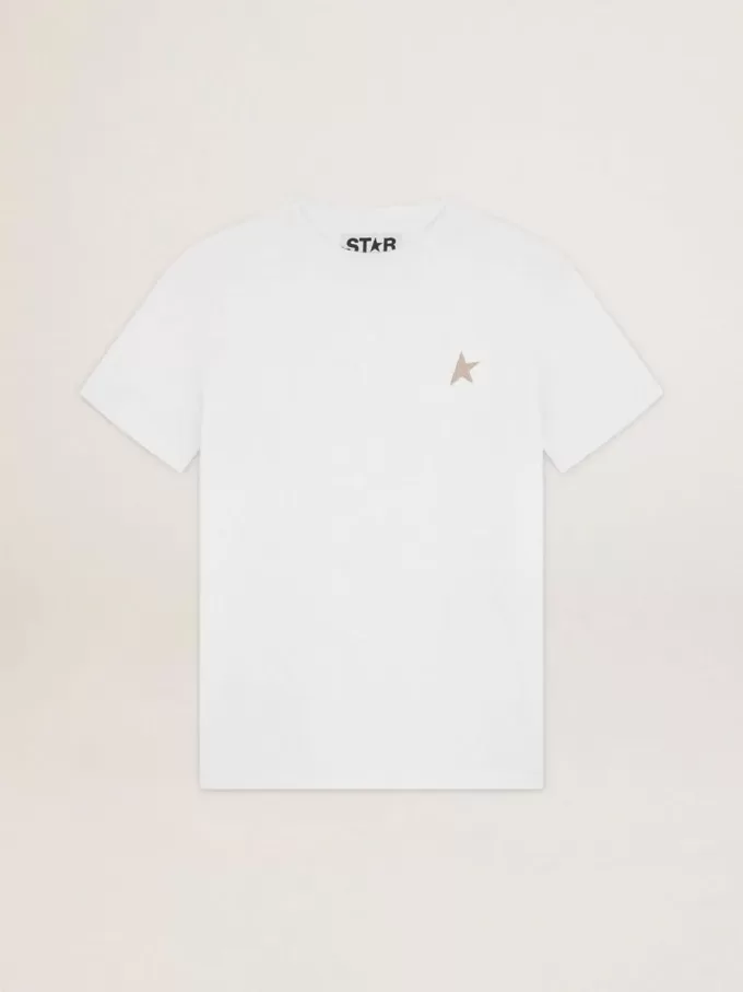 T-shirt från White Star Collection med guldglitterstjärna på framsidan T-shirt från White Star Collection med guldglitterstjärna på framsidan