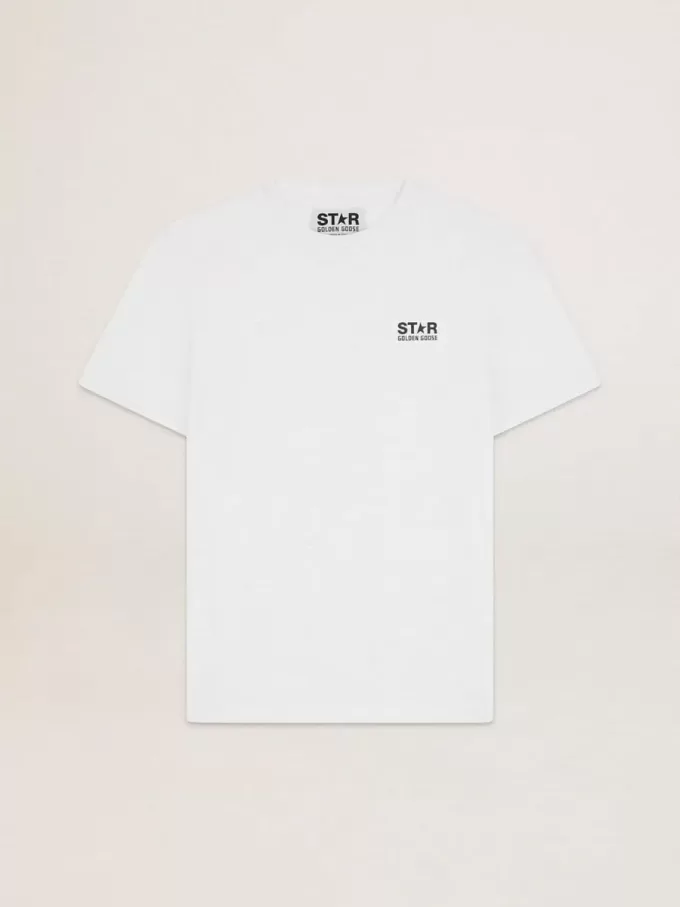 T-shirt från White Star Collection med kontrasterande svart logotyp och stjärna T-shirt från White Star Collection med kontrasterande svart logotyp och stjärna