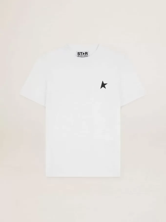 T-shirt från White Star Collection med svart stjärna på framsidan T-shirt från White Star Collection med svart stjärna på framsidan