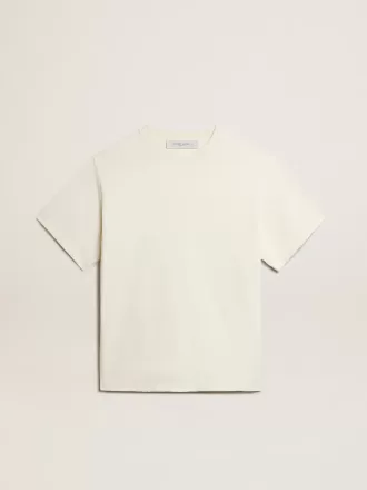 T-shirt i åldrat vitt med omvänd logotyp på baksidan – Jersey Capsule