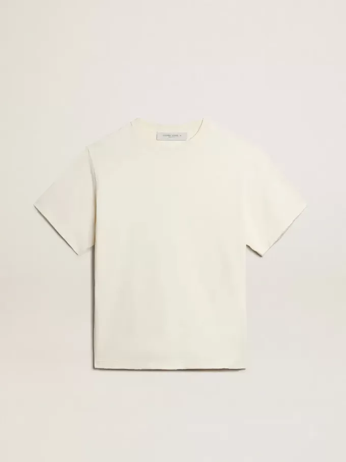 T-shirt i åldrat vitt med omvänd logotyp på baksidan – Jersey Capsule T-shirt i åldrat vitt med omvänd logotyp på baksidan – Jersey Capsule