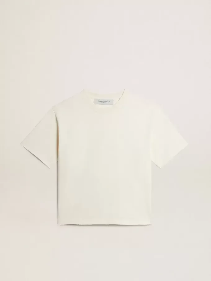 T-shirt i åldrat vitt med omvänd logotyp på baksidan – Jersey Capsule T-shirt i åldrat vitt med omvänd logotyp på baksidan – Jersey Capsule