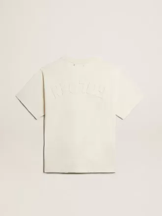 T-shirt i åldrat vitt med omvänd logotyp på baksidan – Jersey Capsule