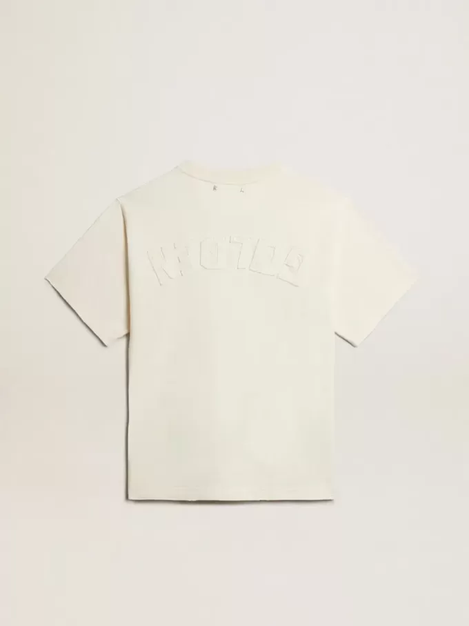 T-shirt i åldrat vitt med omvänd logotyp på baksidan – Jersey Capsule T-shirt i åldrat vitt med omvänd logotyp på baksidan – Jersey Capsule