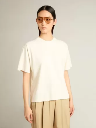 T-shirt i åldrat vitt med omvänd logotyp på baksidan – Jersey Capsule
