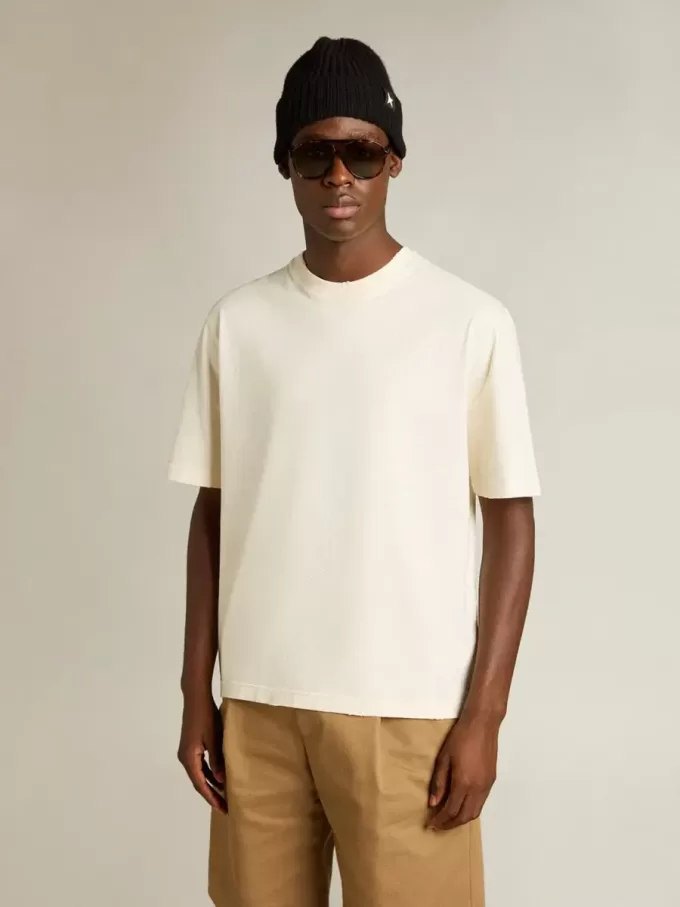 T-shirt i åldrat vitt med omvänd logotyp på baksidan – Jersey Capsule T-shirt i åldrat vitt med omvänd logotyp på baksidan – Jersey Capsule