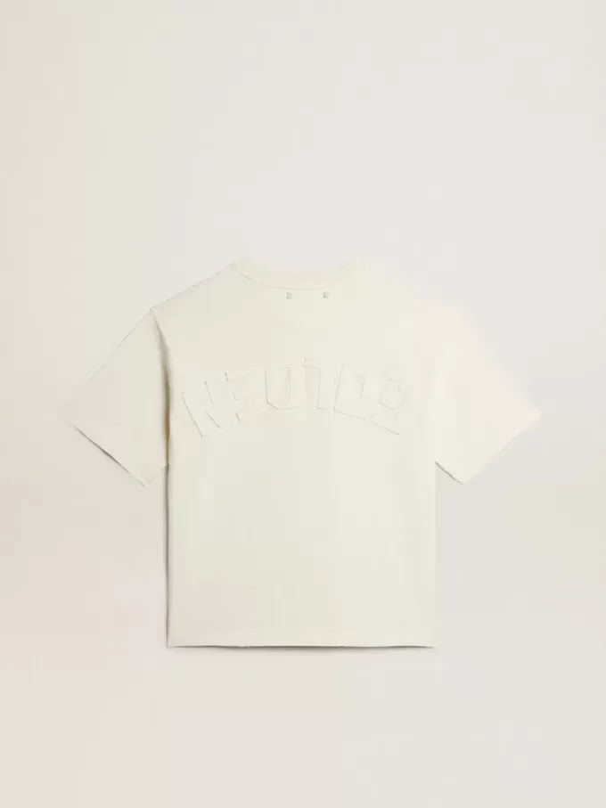 T-shirt i åldrat vitt med omvänd logotyp på baksidan – Jersey Capsule T-shirt i åldrat vitt med omvänd logotyp på baksidan – Jersey Capsule