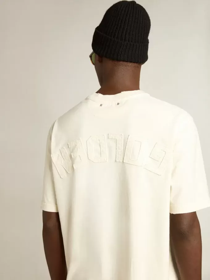 T-shirt i åldrat vitt med omvänd logotyp på baksidan – Jersey Capsule T-shirt i åldrat vitt med omvänd logotyp på baksidan – Jersey Capsule