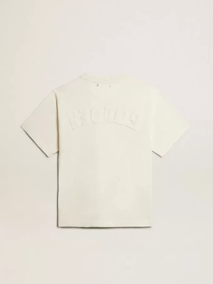 T-shirt i åldrat vitt med omvänd logotyp på baksidan – Jersey Capsule T-shirt i åldrat vitt med omvänd logotyp på baksidan – Jersey Capsule