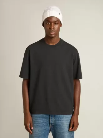 T-shirt i tvättad svart med omvänd logotyp på baksidan – Jersey Capsule