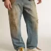 True-Star för herr i vitt nappaläder med guldfolierad läderstjärna och beige mockahälflik True-Star för herr i vitt nappaläder med guldfolierad läderstjärna och beige mockahälflik