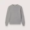 Unisex Golden-tröja för barn i ribbad grå melange med logotyp på ryggen Unisex Golden-tröja för barn i ribbad grå melange med logotyp på ryggen