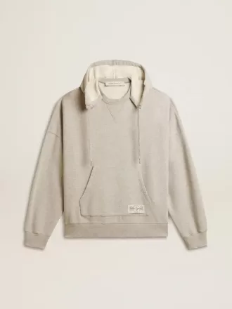 Unisex-hoodie i bomull med tryck på ryggen
