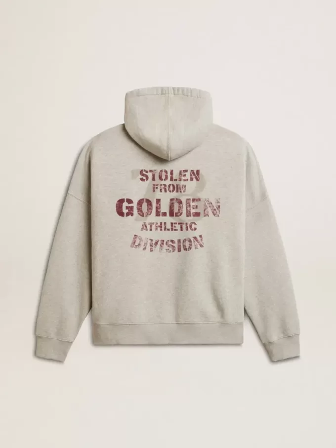 Unisex-hoodie i bomull med tryck på ryggen