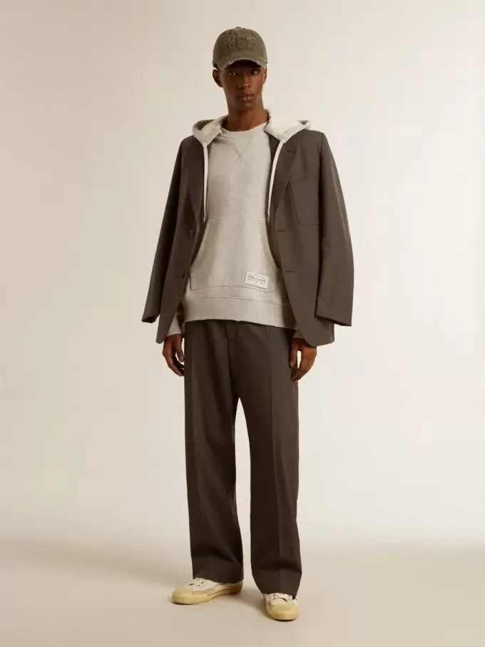 Unisex-hoodie i bomull med tryck på ryggen