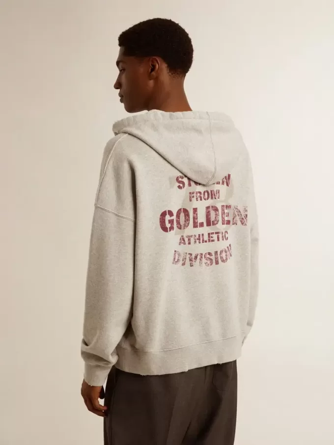 Unisex-hoodie i bomull med tryck på ryggen