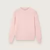 Unisex rosa ribbad Golden-tröja för barn med Golden-logotyp på ryggen Unisex rosa ribbad Golden-tröja för barn med Golden-logotyp på ryggen