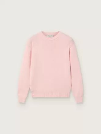 Unisex rosa ribbad Golden-tröja för barn med Golden-logotyp på ryggen
