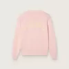Unisex rosa ribbad Golden-tröja för barn med Golden-logotyp på ryggen Unisex rosa ribbad Golden-tröja för barn med Golden-logotyp på ryggen