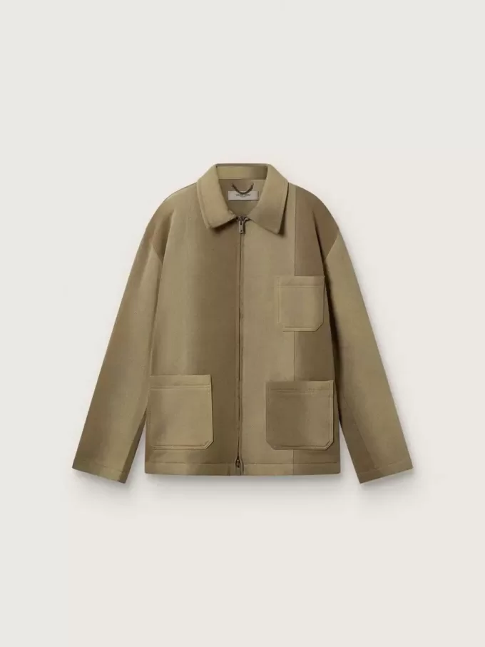 Unisex-vadderad jacka i khakifärgade nyanser Unisex-vadderad jacka i khakifärgade nyanser