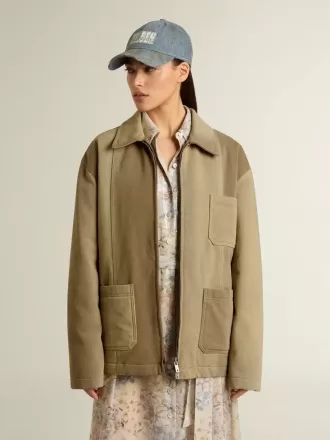 Unisex-vadderad jacka i khakifärgade nyanser Unisex-vadderad jacka i khakifärgade nyanser