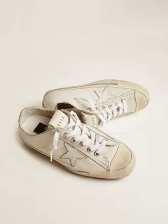 V-Star för damer i läder med vintageeffekt