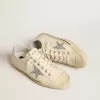 V-Star i beige canvas med silverglittrande stjärna