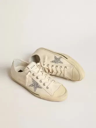 V-Star i beige canvas med silverglittrande stjärna