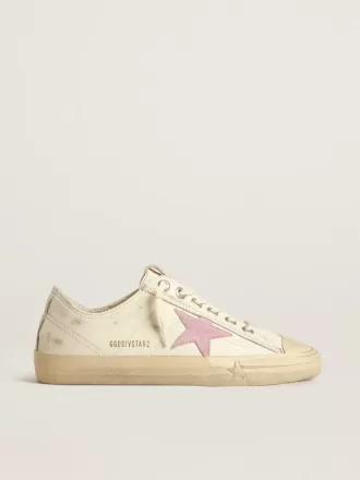 V-Star i beige nappa med stjärna i gammalt rosa mocka