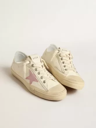 V-Star i beige nappa med stjärna i gammalt rosa mocka