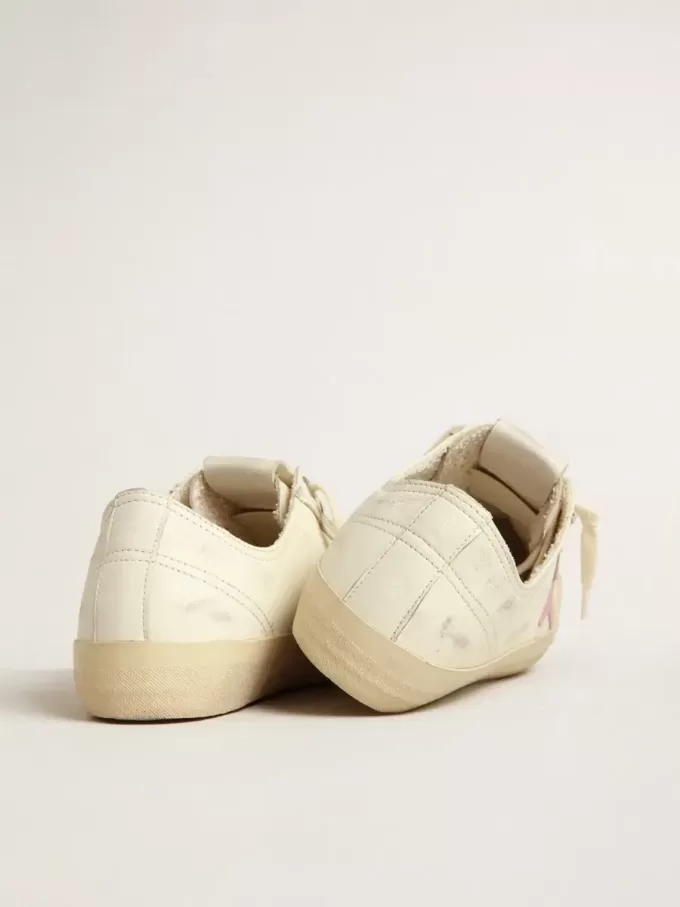 V-Star i beige nappa med stjärna i gammalt rosa mocka