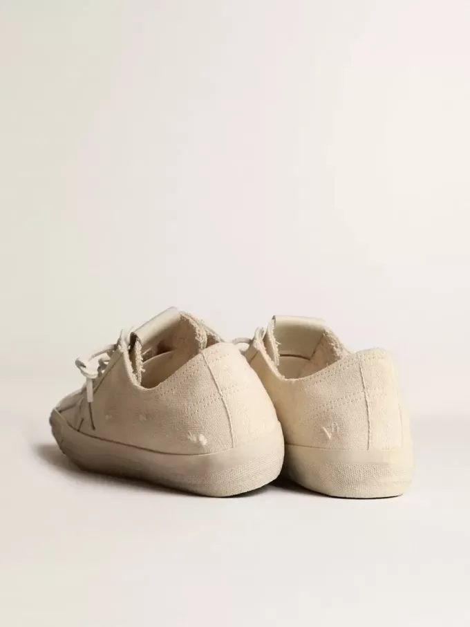 V-Star i ljusbeige canvas med mjölkvitt läderstjärna