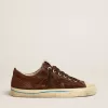V-Star LTD sneakers för herr i mörkbrunt mocka med ton-i-ton-stjärna V-Star LTD sneakers för herr i mörkbrunt mocka med ton-i-ton-stjärna