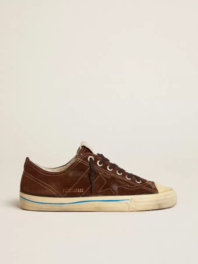 V-Star LTD sneakers för herr i mörkbrunt mocka med ton-i-ton-stjärna V-Star LTD sneakers för herr i mörkbrunt mocka med ton-i-ton-stjärna