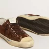 V-Star LTD sneakers för herr i mörkbrunt mocka med ton-i-ton-stjärna V-Star LTD sneakers för herr i mörkbrunt mocka med ton-i-ton-stjärna