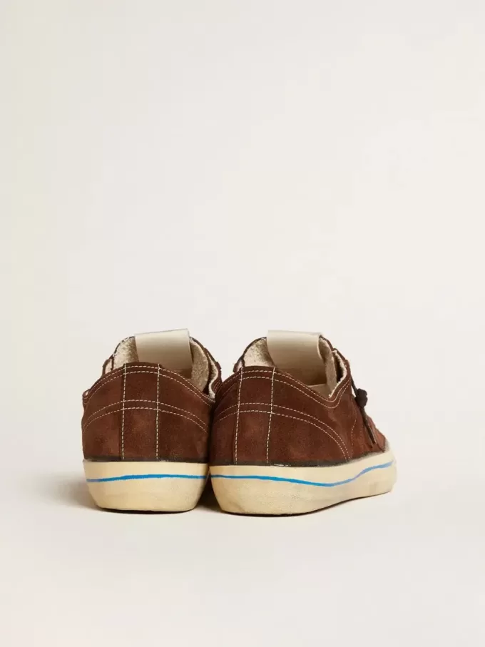 V-Star LTD sneakers för herr i mörkbrunt mocka med ton-i-ton-stjärna V-Star LTD sneakers för herr i mörkbrunt mocka med ton-i-ton-stjärna