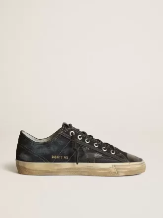 V-Star sneakers i midnattsblå denim med svart läderstjärna och tå