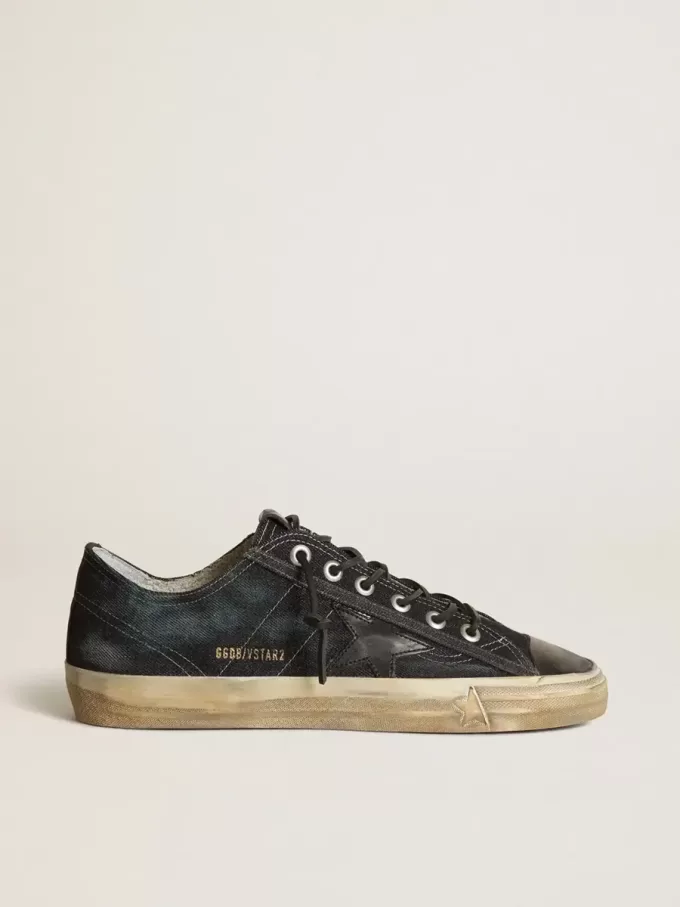 V-Star sneakers i midnattsblå denim med svart läderstjärna och tå V-Star sneakers i midnattsblå denim med svart läderstjärna och tå
