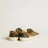 VCE Penstar för damer i leopardmönstrat ponnyläder med svart läderflik på hälen