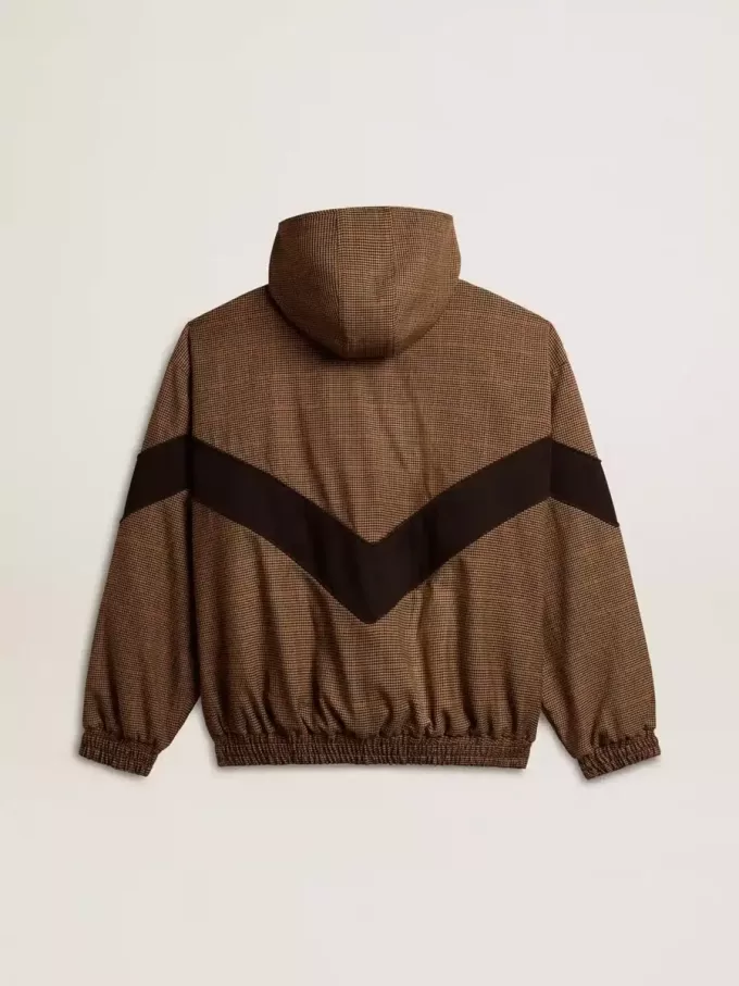 Vindjacka i beige och svart hundtandsmönster Vindjacka i beige och svart hundtandsmönster
