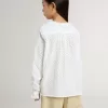 Vit bomullsskjorta med broderie anglaise för flickor Vit bomullsskjorta med broderie anglaise för flickor
