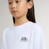 Vit bomullst-shirt för barn med silvertryck