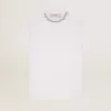 Vit dam-T-shirt med cabochonkristaller