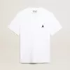 Vit T-shirt för herr med mörkblå stjärna på framsidan Vit T-shirt för herr med mörkblå stjärna på framsidan