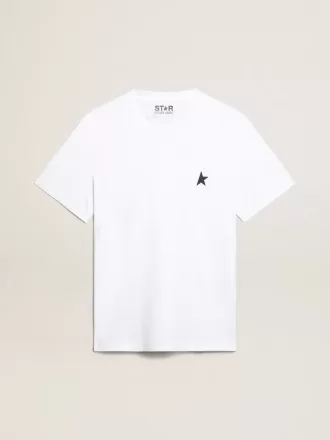 Vit T-shirt för herr med mörkblå stjärna på framsidan