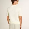 Vit jacquardstickad polotröja för herr Vit jacquardstickad polotröja för herr