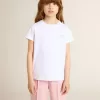 Vit och silverfärgad T-shirt med logotyp och maxistjärna i silverglitter