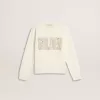Vit sweatshirt för flickor med mångfärgad Golden-text på framsidan Vit sweatshirt för flickor med mångfärgad Golden-text på framsidan